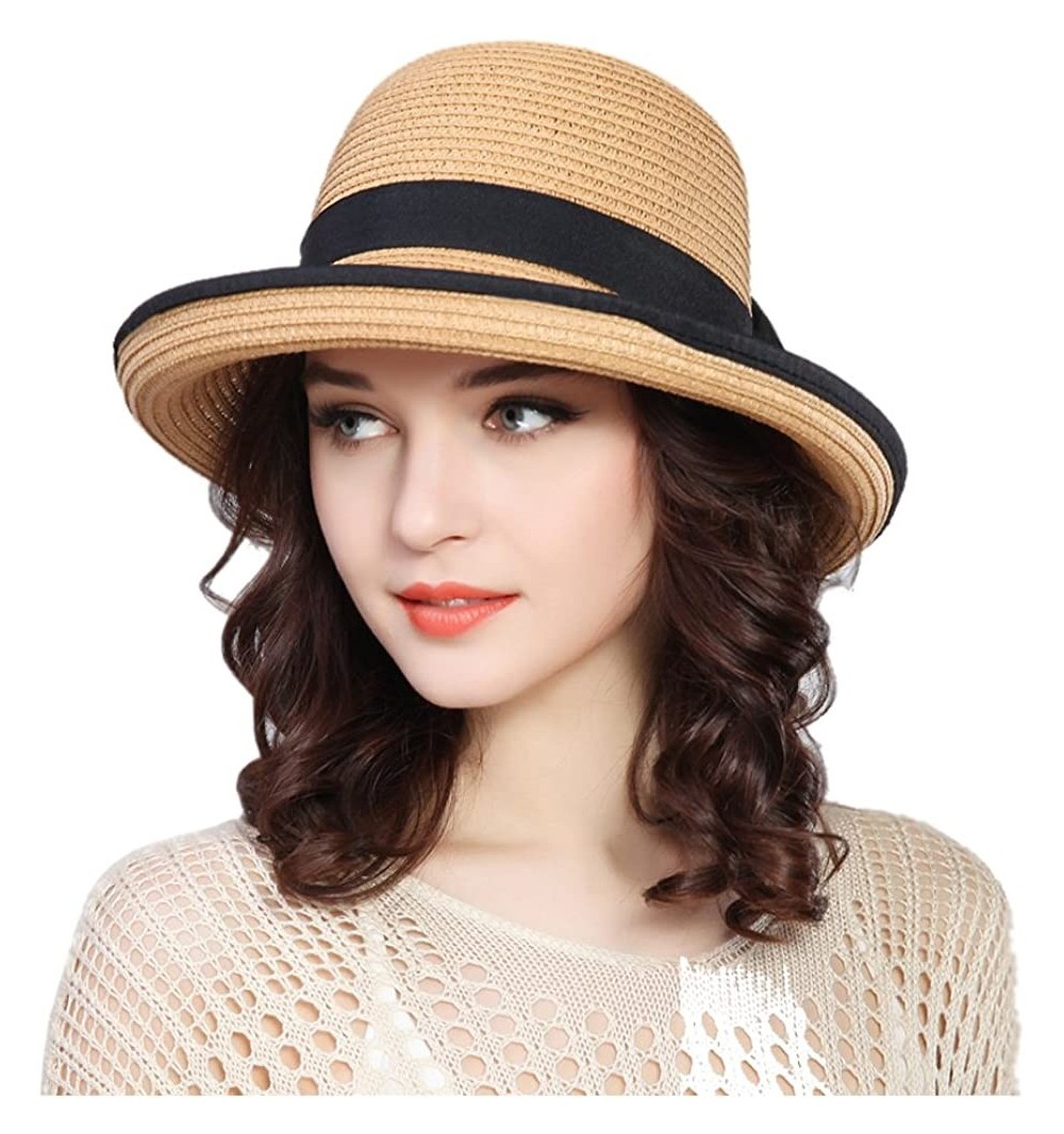 Kekolin Womens Straw Hat Floppy Foldable Roll up Beach Cap Sun Hat ...