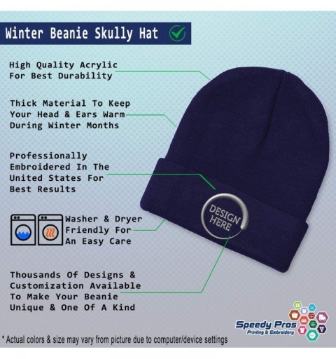 Skullies & Beanies Custom Beanie for Men & Women I'd Rather Be Playing Drums Embroidery Acrylic - Navy - CI18ZWO6NL0 $16.28